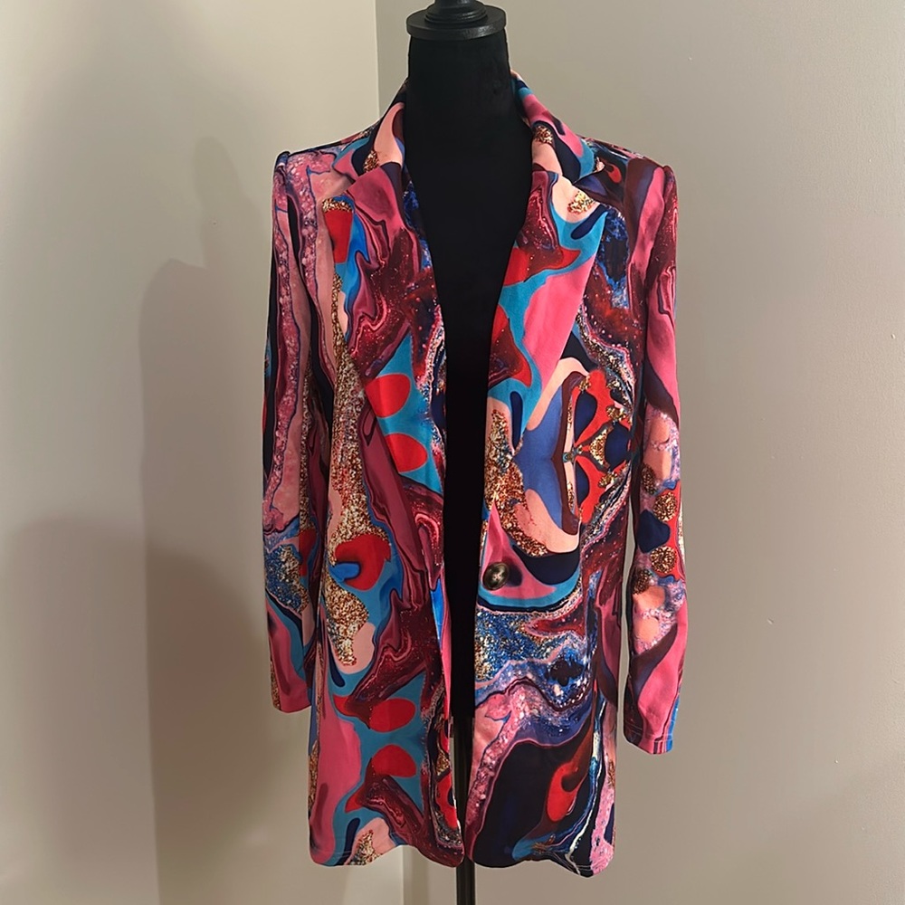 Multi color pink blazer